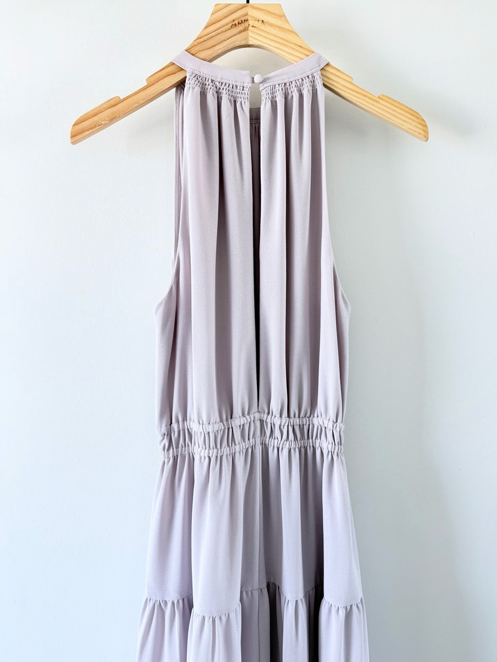 Aritzia Wilfred Effet Halter Midi Dress Blush Pink Tiered Flowy Size S - Picture 8 of 12
